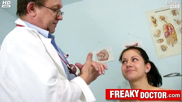 Hot czech brunette Monika gets fingered by daddy doctor