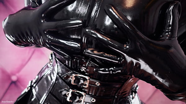 FREE video latex teasing video_Mistress_in rubber natural tits_and shiny catsuit strap_on tease