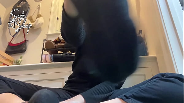 Hot worker girl foot sneaker fetish show off