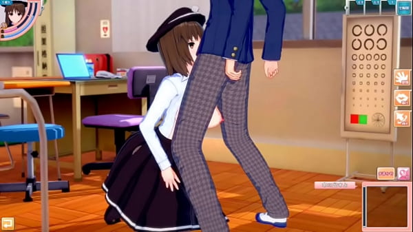 【エロゲーコイカツ！】東方project 宇佐見蓮子のおっぱい揉んで仁王立ち手コキフェラ奉仕してもらってからのセックス！爆乳エロアニメ【ヘンタイゲーム とうほう 】