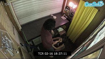 Security Cam_Catches_Tiny Asian Giving a BIG_Cock Blowjob