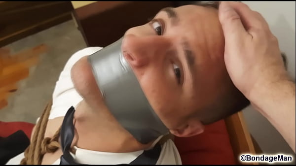 Play MP4 - Don't miss Sam Decker tied up and ballgagged&sol;tapegagged being jacked off