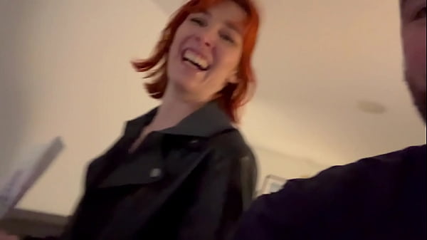 Tall skinny redhead goes ass to mouth balls deep after sex shop adventure