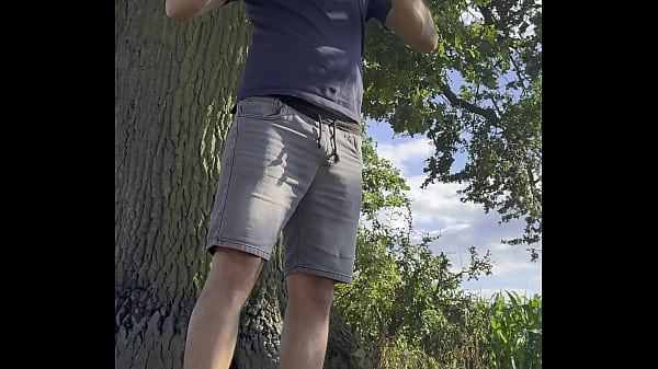 I release a huge load of semen in outdoor 