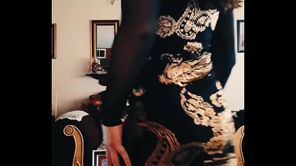 femboy shakes her booty in fancy dress 