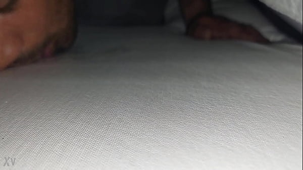 licking warm cum off the mattress with waterproof sheet