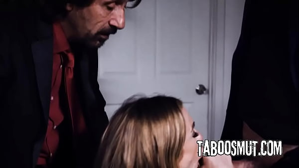 Blonde teen getting banged by stepdad and her teacher