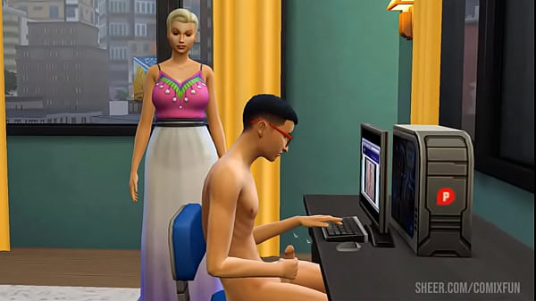 Stepmom Catches Her Stepson Masturbating In Front Of The Computer thumbnail