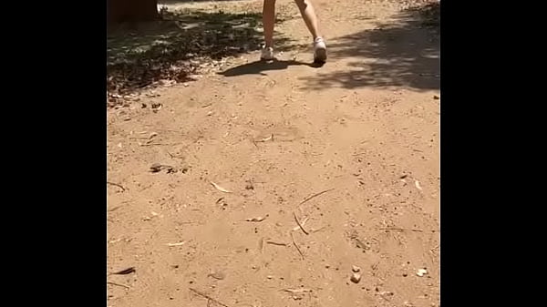 Hot day for a walk without panties 