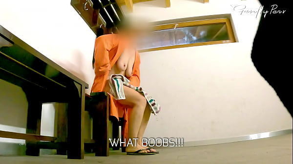 Play MP4 - SPY RESTROOM SWIMMING POOL&colon; hard cock exposed for a big boobs woman