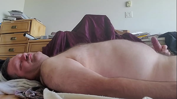 Naked Martin Lavallee eats his own sperm