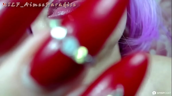 A_depraved mature bitch with purple hair and big tits masturbates in a private chat...