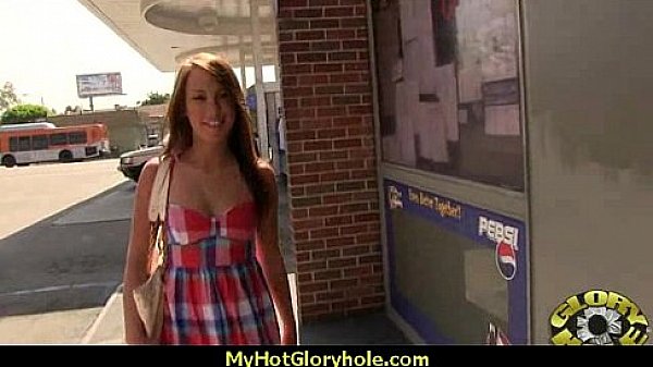 Ebony teen shows off her blowjob skills at gloryhole 11 