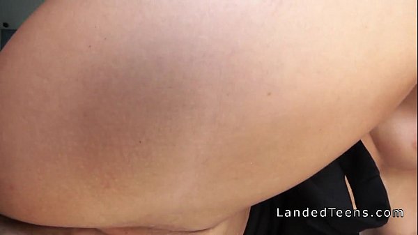 Redhead teenbangs in an ambulance pov in public