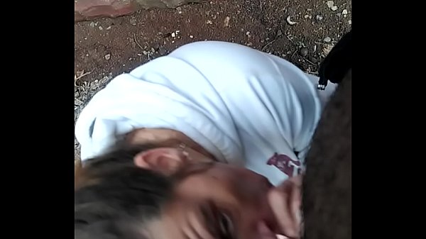 Outside blowjob 