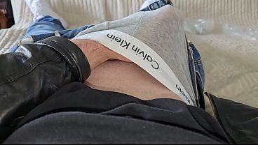 Phantomgentx In Jerks Big Cock In Leatherjacket! Master In Grey Calvin Klein Jerks Big Cock Wild thumbnail