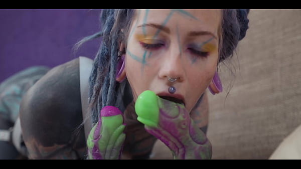 Heavily tattooed babe takes double anal &mdash; sloppy blowjob atm and huge gaping holes