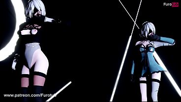YoRHa 2E (2B Model) vs 9S Good Ending | Pussy Dripping Effect Preview