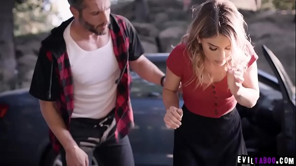 Teen babe_Kristen_Scott need help_to fix her broken car and a horny mechanic came_to help_and fucked her as a payment for_his services