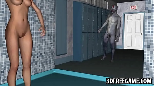 3D babe sucks cock and gets fucked hard by a zombie