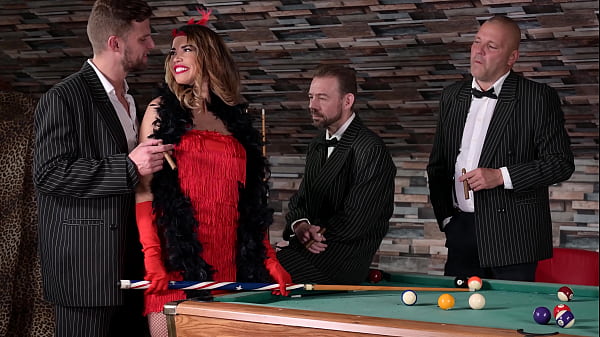 Play MP4 - Airtight DP on the Pooltable with Busty Flapper Chloe & 3 Gentlemen GP2502