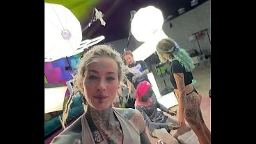 Tattooed Girl Gets Anal Fucked While Getting Inked &ndash; Tattoo Shop Sex BTS 