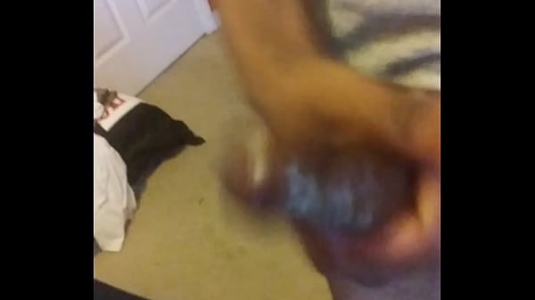 Milking my uncircumcised chocolate dick twice withoil on it while_I'm home bored