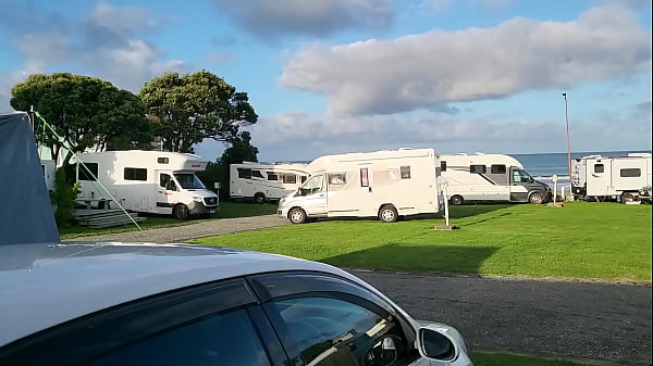 Filthy_Kiwi mature MILF pisses_on the_ground at the campground_while campers are around