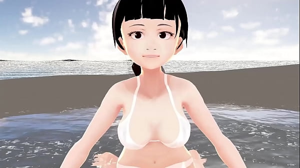 Honda_Cocoa Anime girlintroduce herself in white bikini