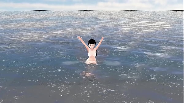 Honda Cocoa Anime girl introduce herself in whitebikini.