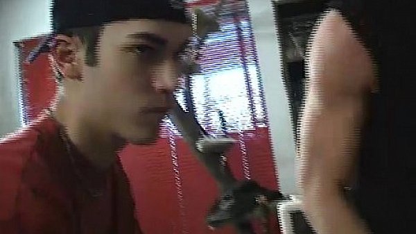 Young gay trio blowing and breeding 