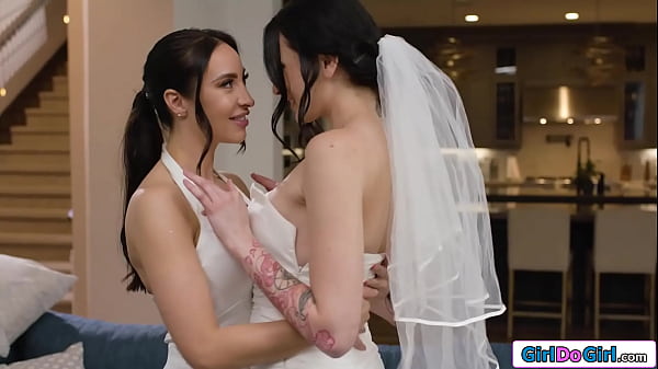 Lesbian brides charlotte sins and melissa stratton slow dance and melissa starts to undress her busty big tits brunette licks her wifes pussy