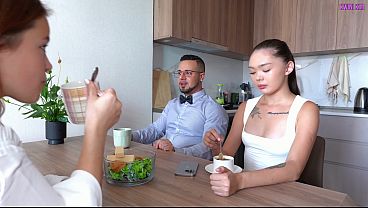 Asian Wife Kvini Kim And Her Husband Have Awkward Threesome Sex With Nicole Murkovski! thumbnail