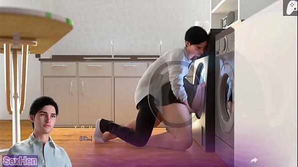 Stepmom asks for my help but i take out my big dick and masturbate cumming on big ass hentai game p1