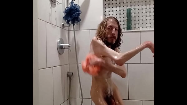 Gay disabled guy takes a hot shower 