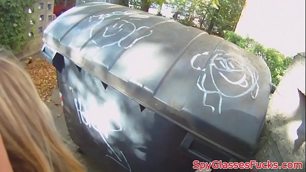 Real teen fucked outdoors in spycam action