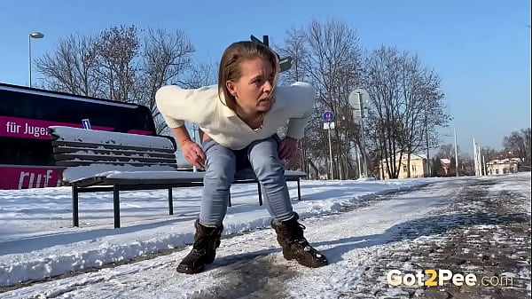 Got2pee Brings Another Desperately Peeing Girl In Melting The - Featuring Big Puddle thumbnail