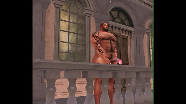 drone catches big duane brown on hotel balcony