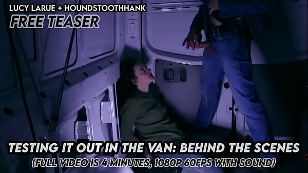 Testing it out in the van behind the scenes