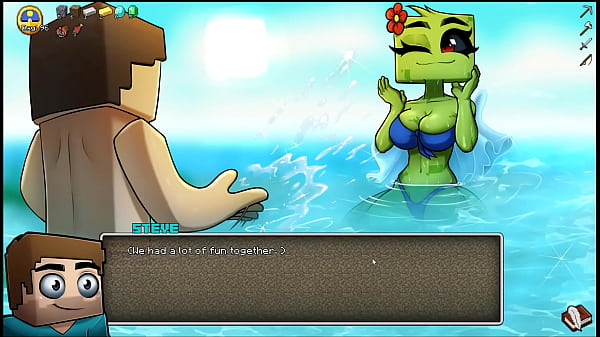 HornyCraft Parody Hentai game_PornPlayEp 21 the creeper girl_gave us_a publictitjob_on the beach before we gave her_a first_pussy creampie