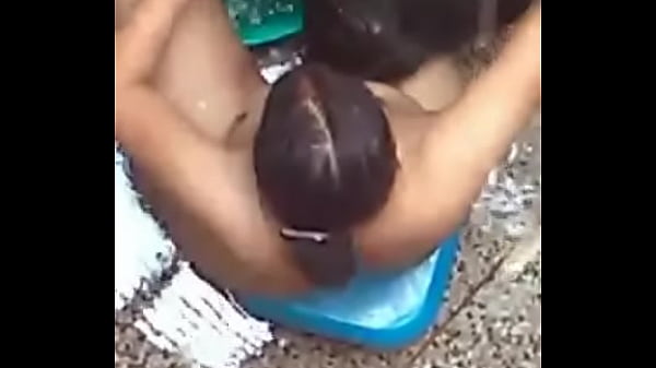 Indian Bathing outdoor nude