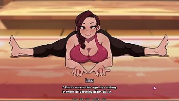 Yoga with big tits milf 