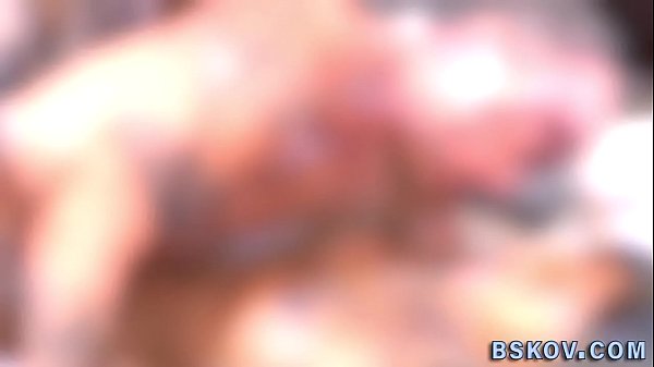 Pierced nips black babe gets big tits spermed