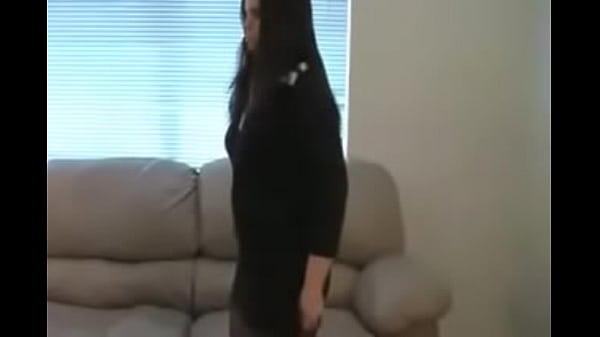 Hot brunette megan in sheer off black pantyhose 