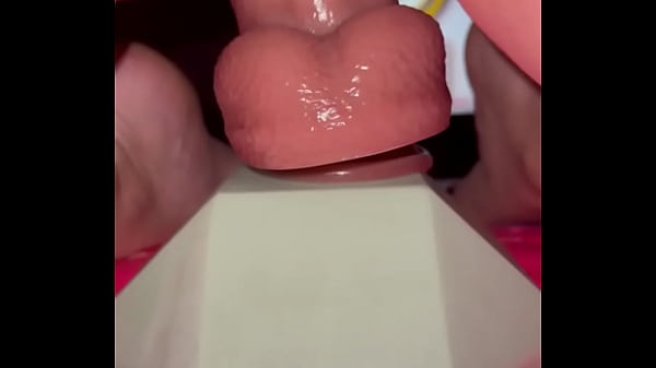 Tiny redhead rides a fence post cock