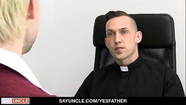 Big cock priest pounds teen sinner bareback in his office 