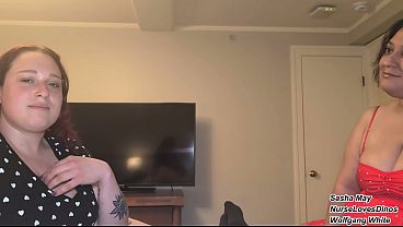 Stepdaughters Fight For Stepdaddy s Cum with Sasha May and NurseLovesDinos Wolfgang White POV Taboo Roleplay