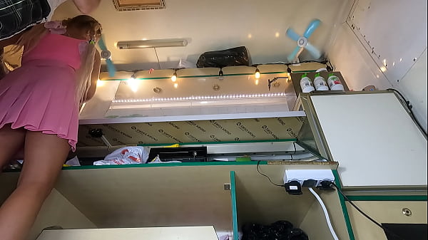 Super hot girl dressed like a slut at work 