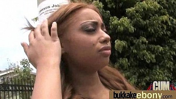 Ebony gets group cumshots 6 