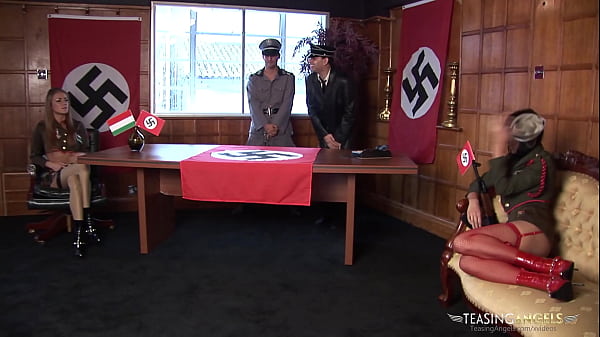 Naughty Nazi sluts get surprised with two big dicks 